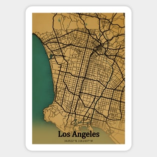 Los Angeles Vintage Map Sticker